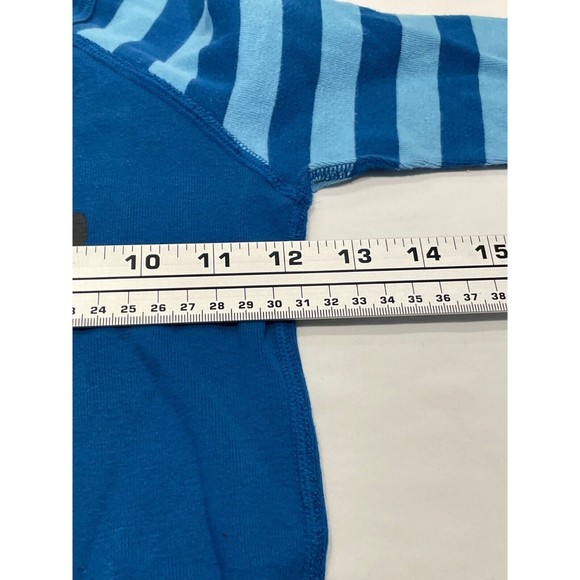 Hanna Andersson Boys Long John 2-Piece Pajama Set Size 10 Blue Stripe Shark - Picture 5 of 7